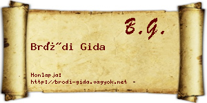 Bródi Gida névjegykártya